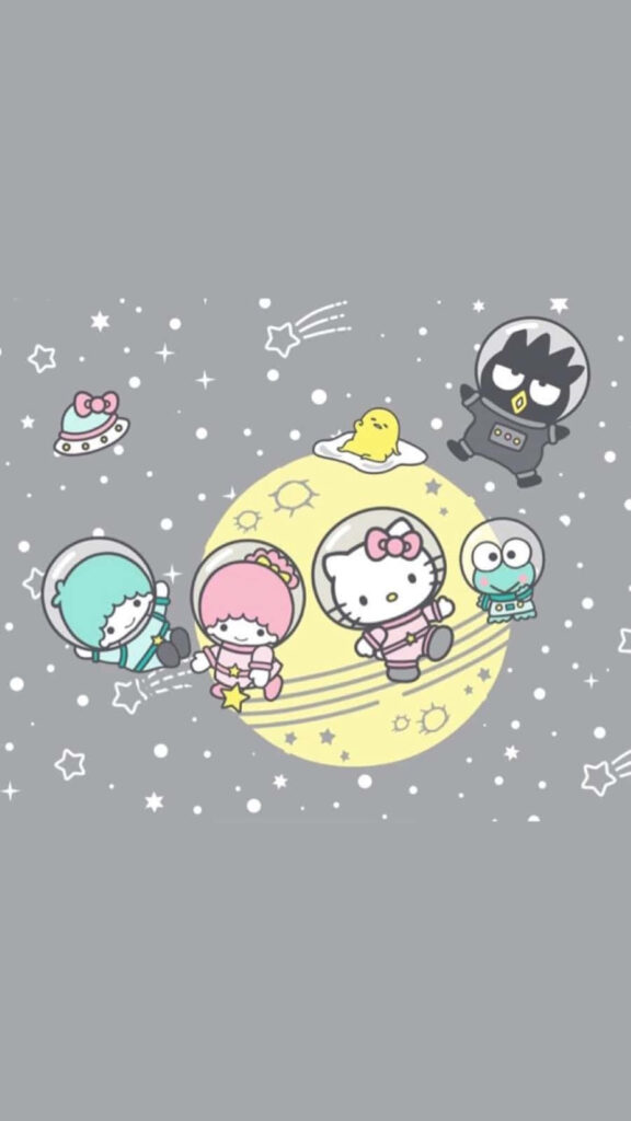 Hello Kitty & Friends: Whimsical Space Adventure Wallpaper
