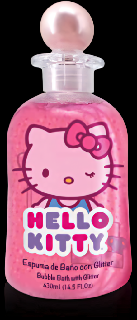 Hello Kitty Glitter Bubble Bath Bottle - Pink 430ml Design Wallpaper