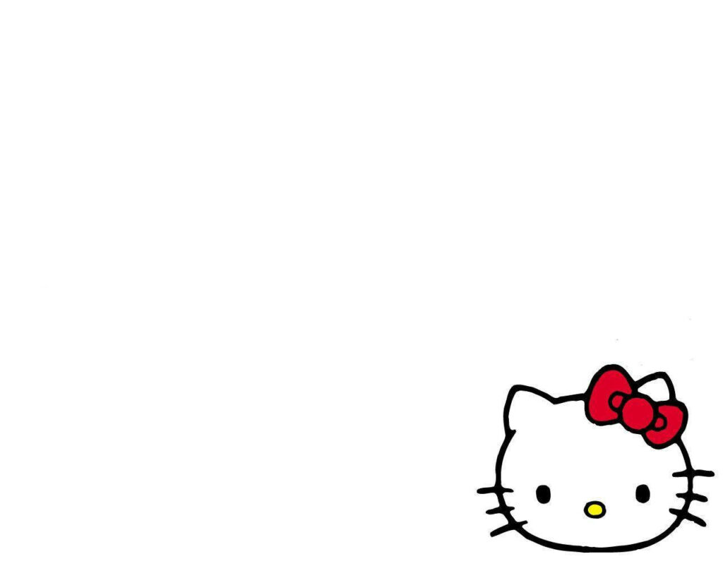 Charming Hello Kitty Minimalistic Wallpaper on Clean White Background