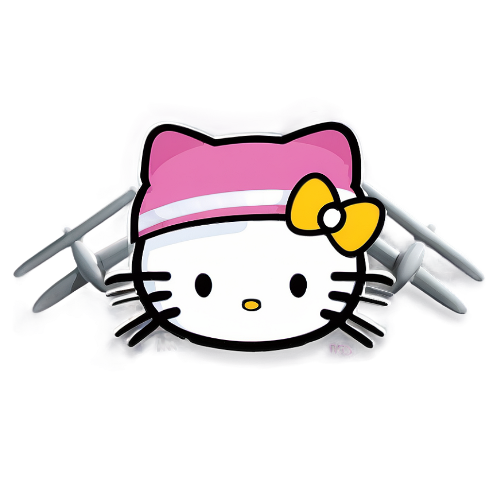 Hello Kitty Pilot Wallpaper: Cute Aviation Design with Background