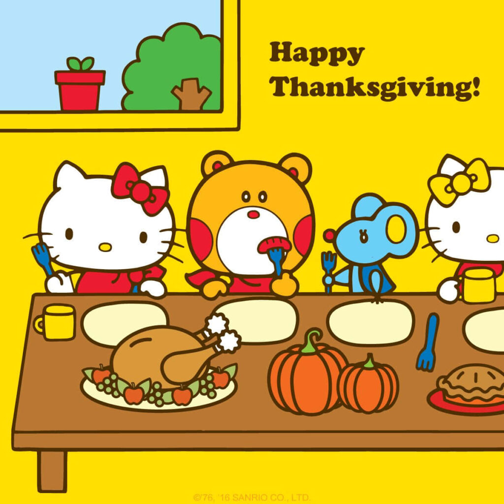 Hello Kitty and Friends: Festive Thanksgiving Wallpaper Delight