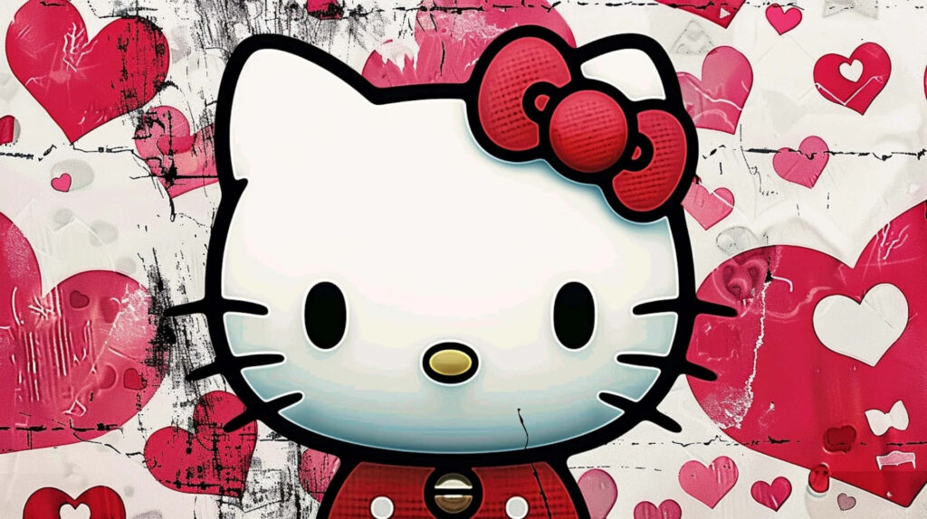 Hello Kitty Valentine Wallpaper: Cute Hearts & Iconic Red Bow