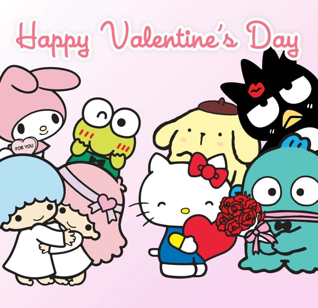 Valentine's Day Hello Kitty Wallpaper: Pastel Hearts & Friends
