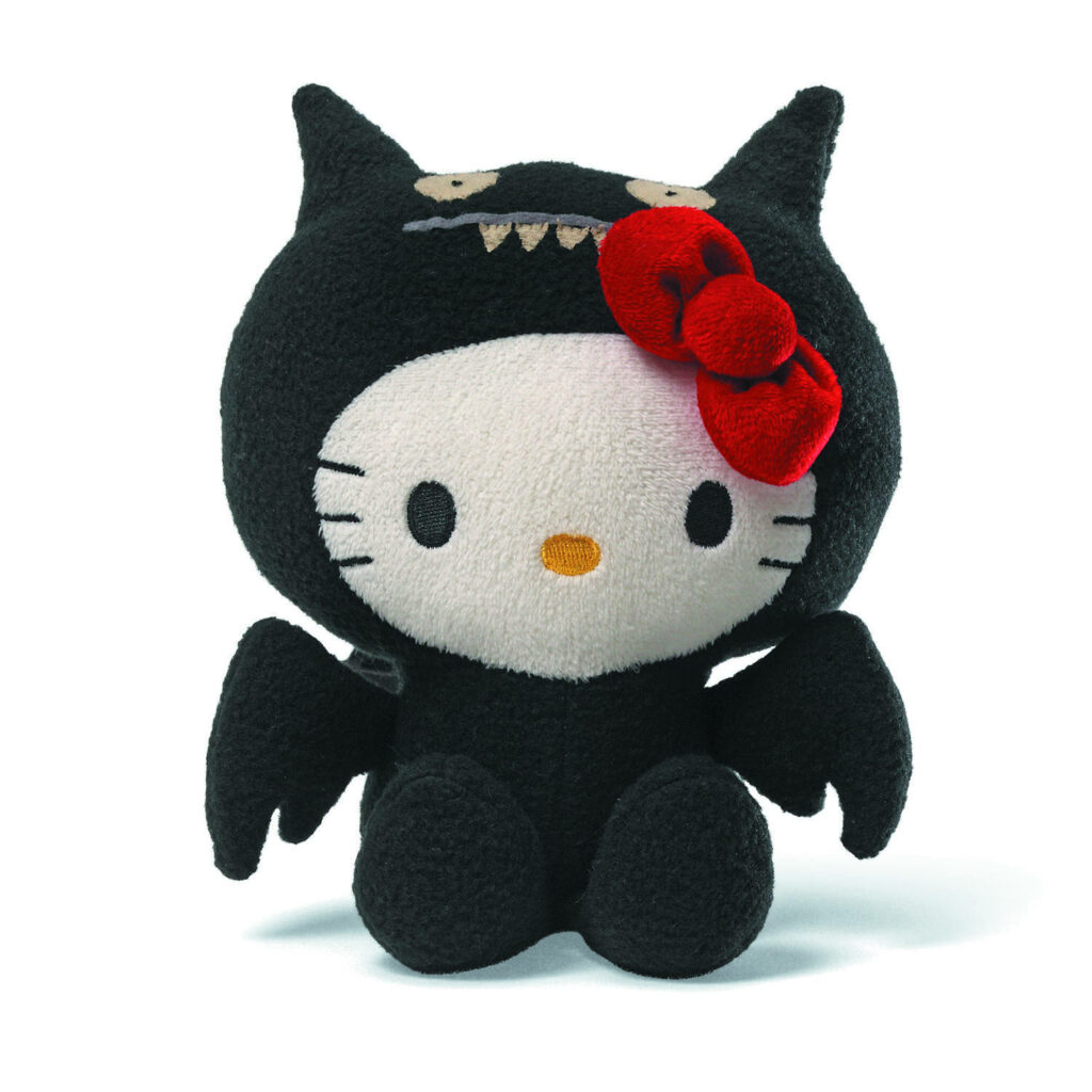 Adorable Hello Kitty Vampire Plush Wallpaper for Halloween Decor