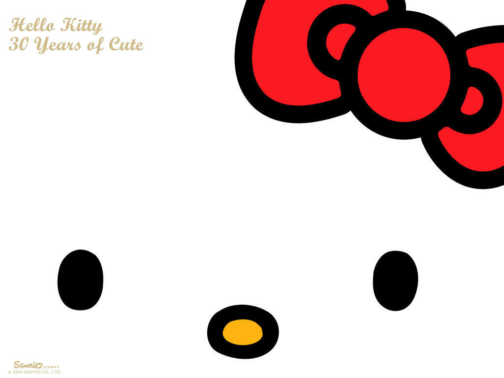 Hello Kitty Minimalist Wallpaper: Charming Close-Up with Iconic Bow