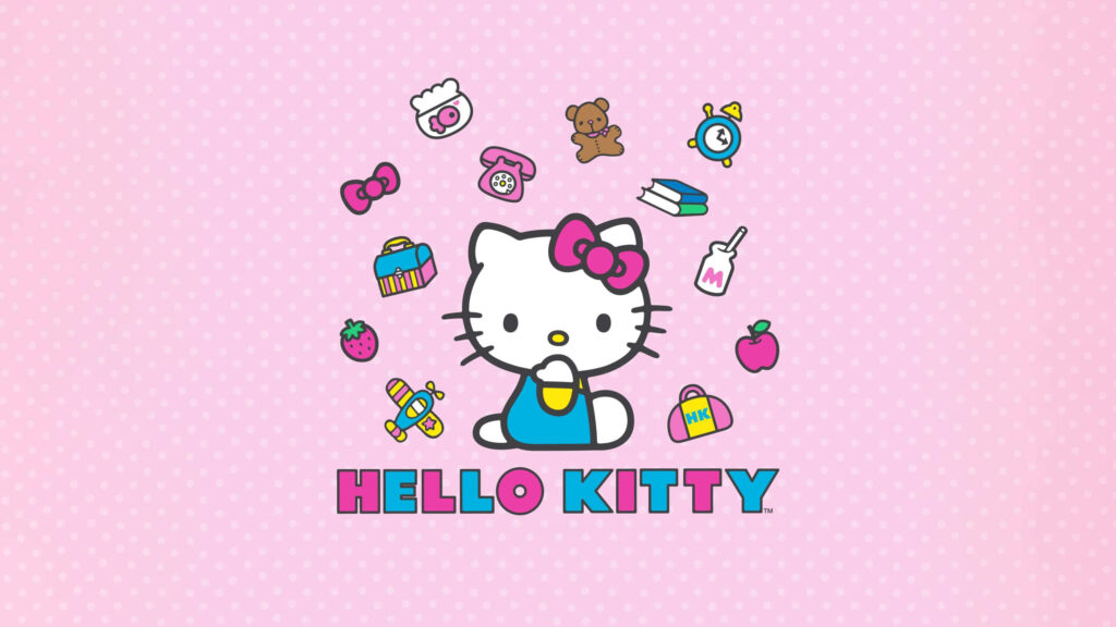 Hello Kitty Wallpaper: Cute Pink Polka Dots & Playful Decorations