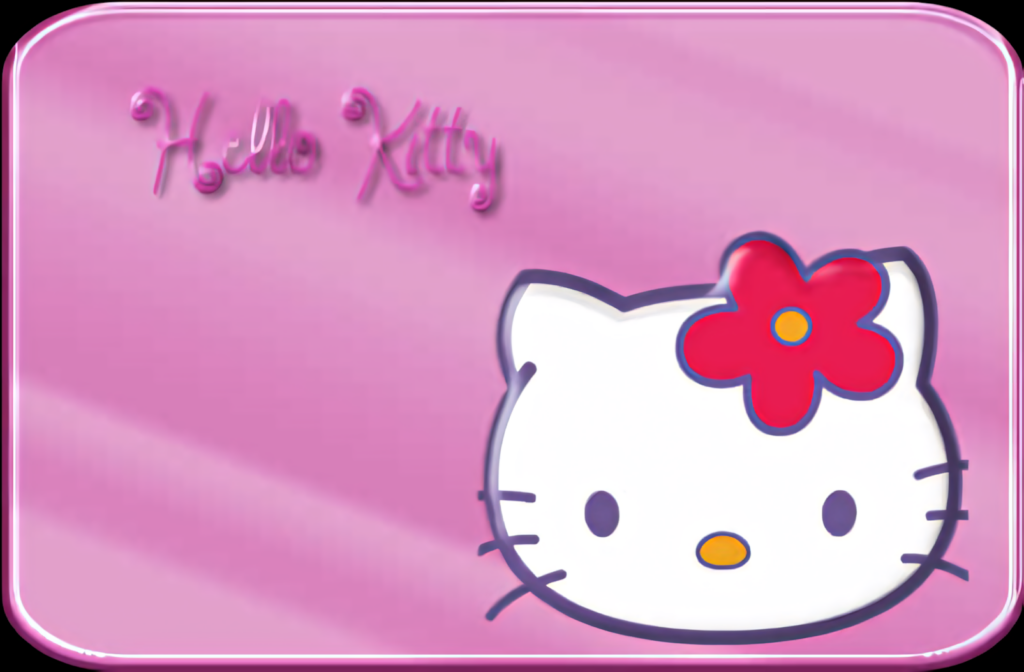 Cute Hello Kitty Wallpaper with Pastel Pink Background & Red Flower