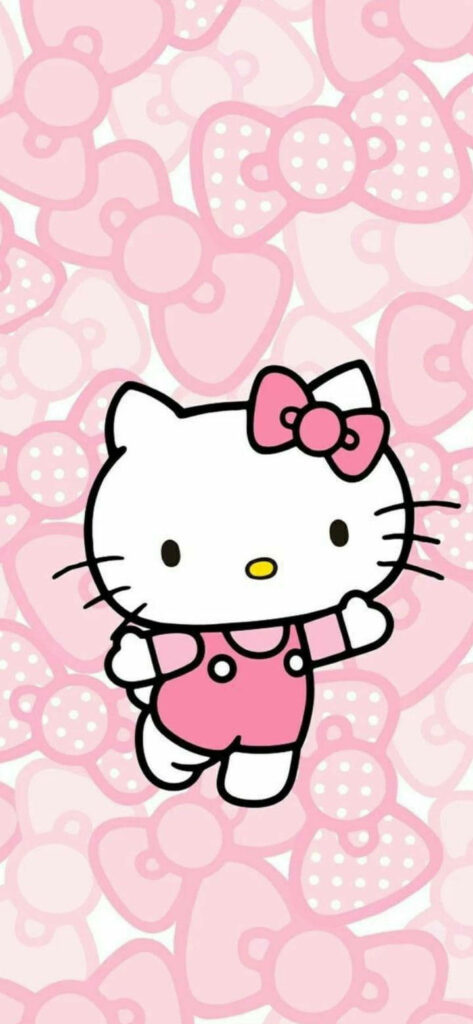 Hello Kitty Wallpaper: Cute Pink Background with Bows