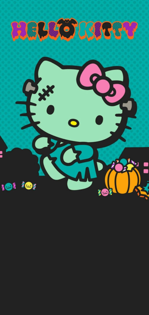 Hello Kitty Zombie Wallpaper: Cute Halloween Background Delight