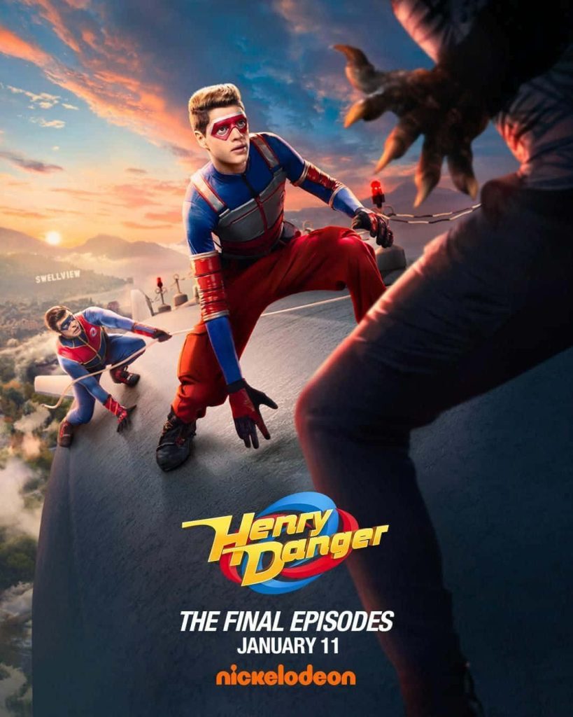 Henry Danger Kid Danger hero suit on rooftop Swellview colorful sunset cinematic wallpaper