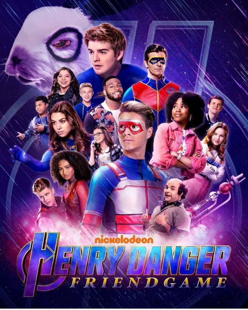 Henry Danger wallpaper with Jace Norman Cooper Barnes cosmic purple neon heroic collage background