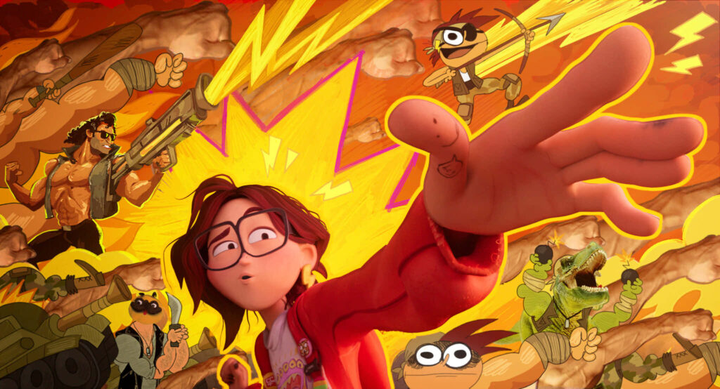 Heroic Mitchell Family Wallpaper: Dynamic Action & Teamwork Design