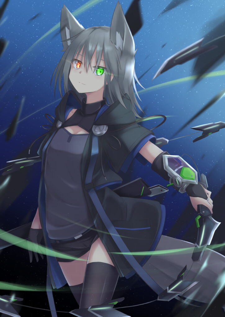 Enchanting Heterochromia Girl in Dynamic Otherworldly Wallpaper