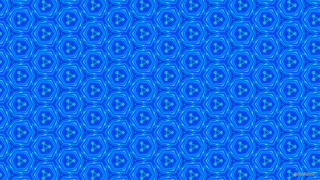 Blue Hexagon Bliss: A Playful Wallpaper with Fun Patterns