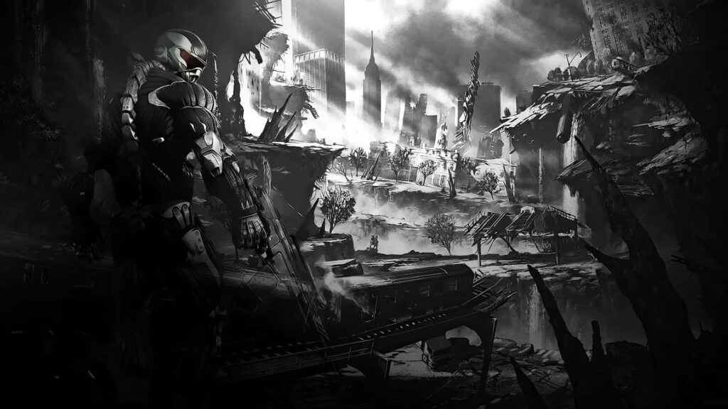 Futuristic Soldier in Post-Apocalyptic Crysis Wallpaper - HD Background