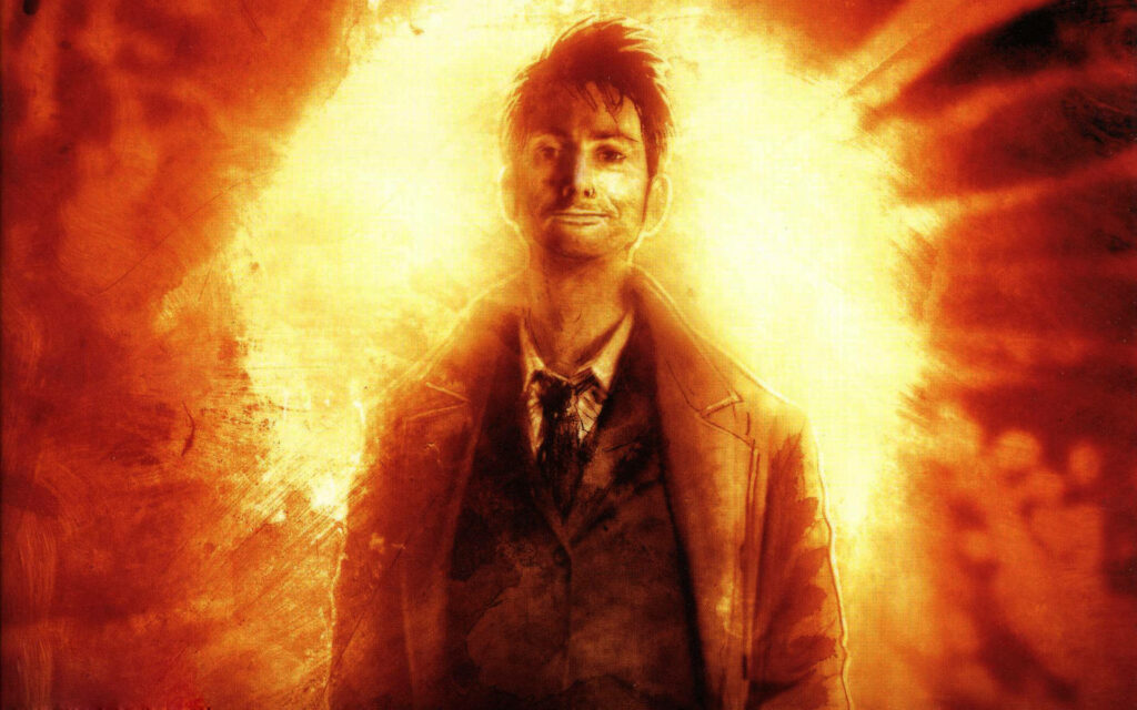 Epic Doctor Who Wallpaper: Fiery Background & High-Def Drama