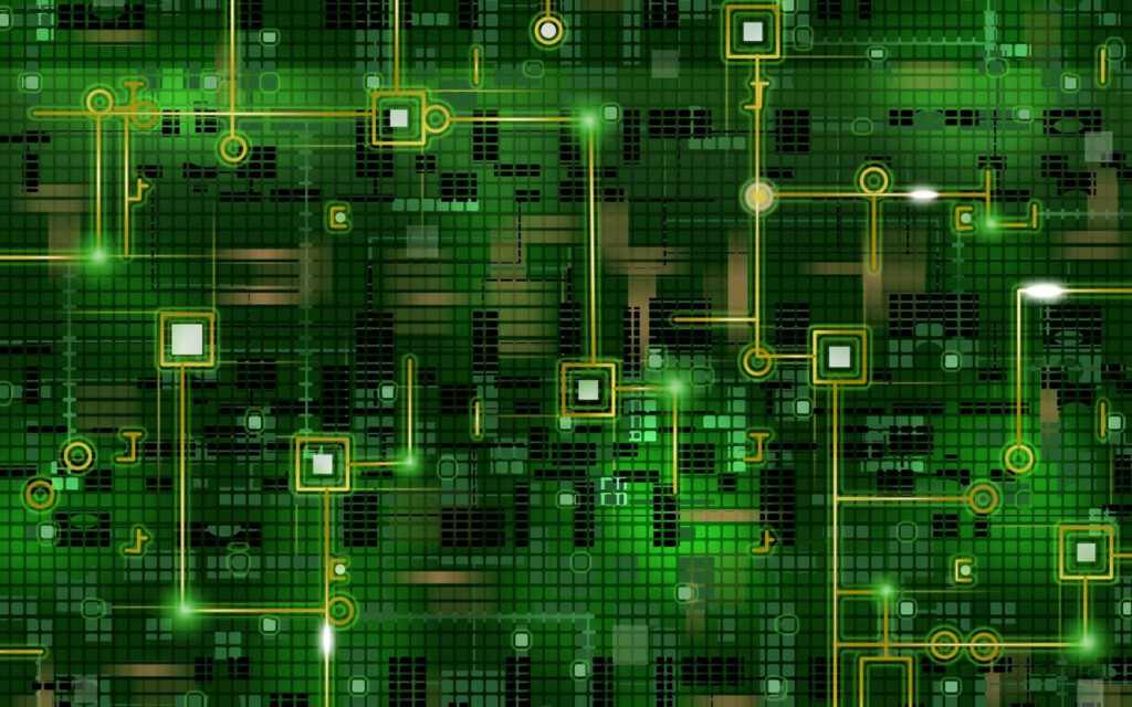 Futuristic Green Circuit Board Wallpaper - HD Digital Patterns Background