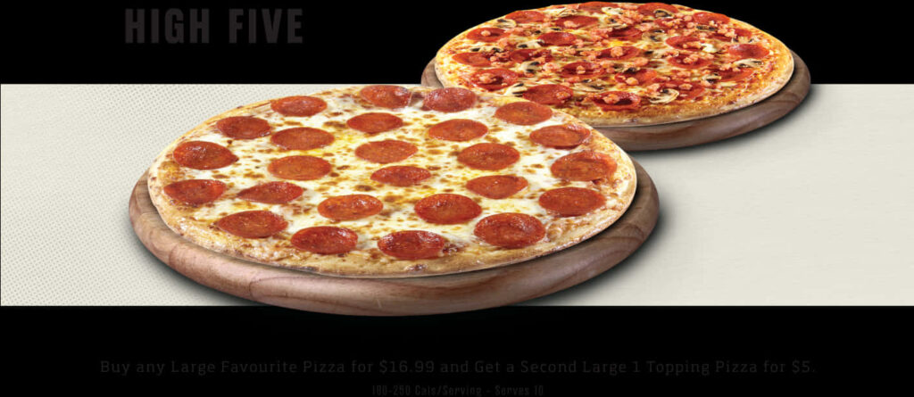 High Five Pizza Deal: Buy One, Get One Large Pizza for $5! Wallpaper