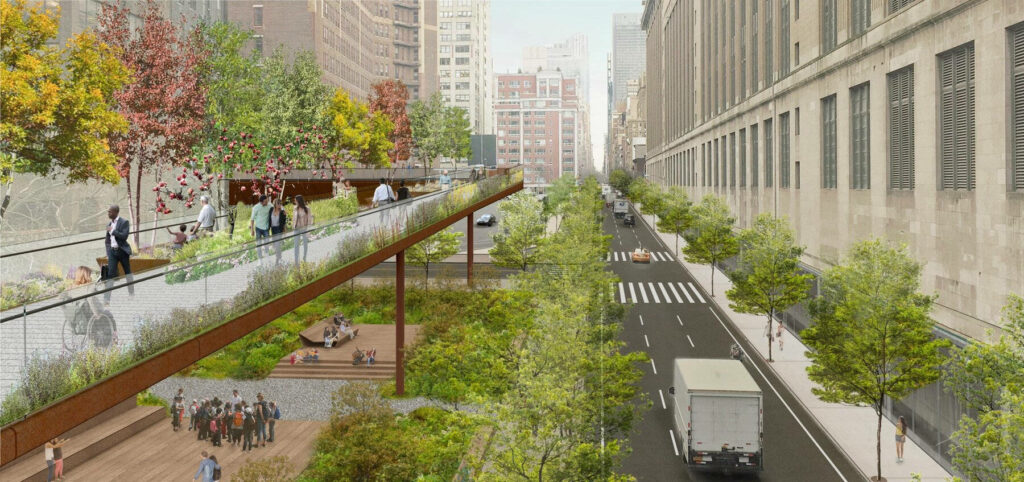 High Line Extension Blueprint Wallpaper: Urban Park & Cityscape