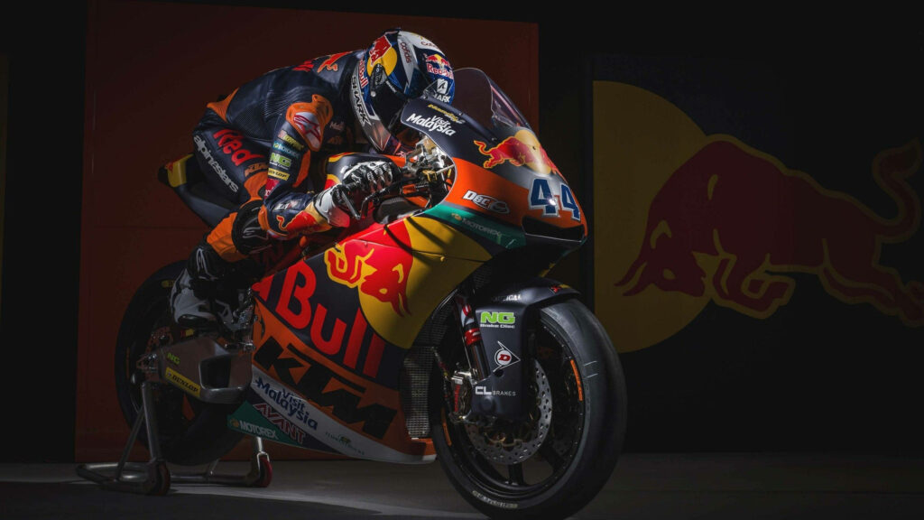 Red Bull Yamaha Motorcycle Wallpaper: Speed and Power Background