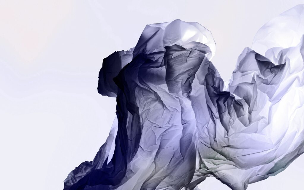 Abstract Crumpled Paper Wallpaper - White & Blue Texture 2560x1600