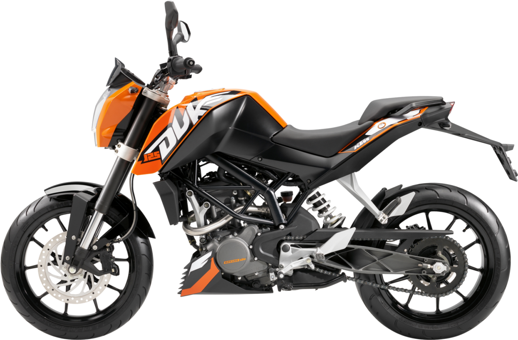 High-Quality KTM Duke Motorcycle Wallpaper - Sleek Orange & Black Design