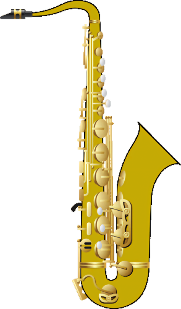 High-Quality Isolated PNG of Intricate Golden Saxophone Design Wallpaper