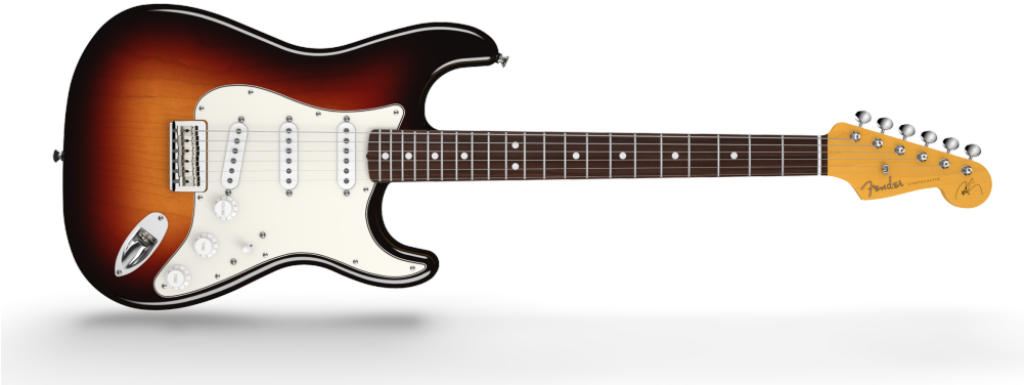 Vibrant Sunburst Fender Stratocaster PNG Wallpaper - Sleek Design