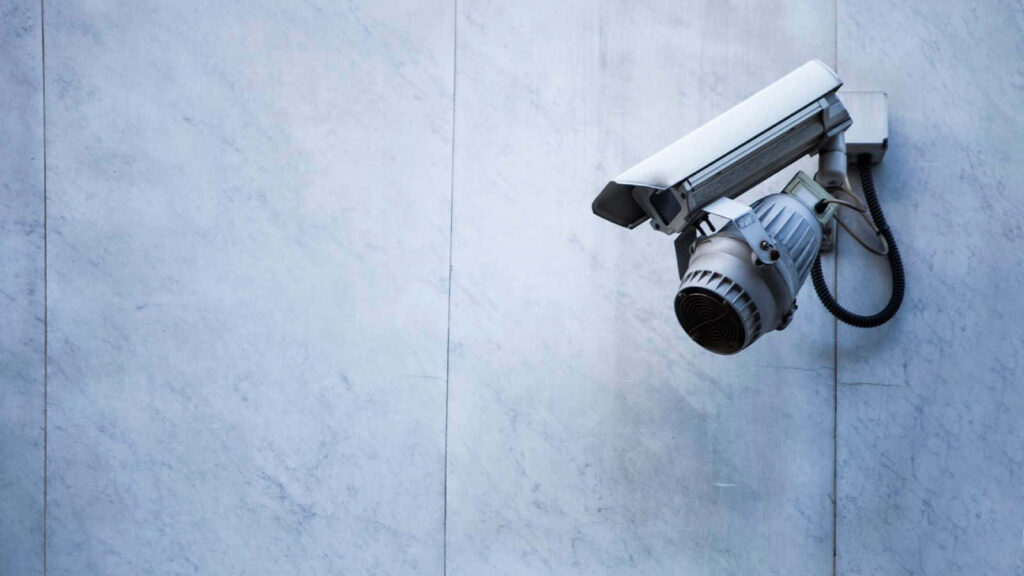 High-Quality IR CCTV Security Camera Wallpaper on Minimalist Wall