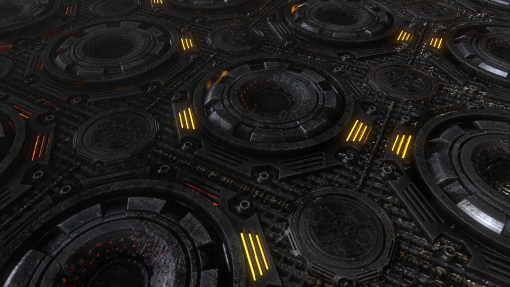 3D Textured Industrial Wallpaper with Metallic Grid Design - 3840x2160