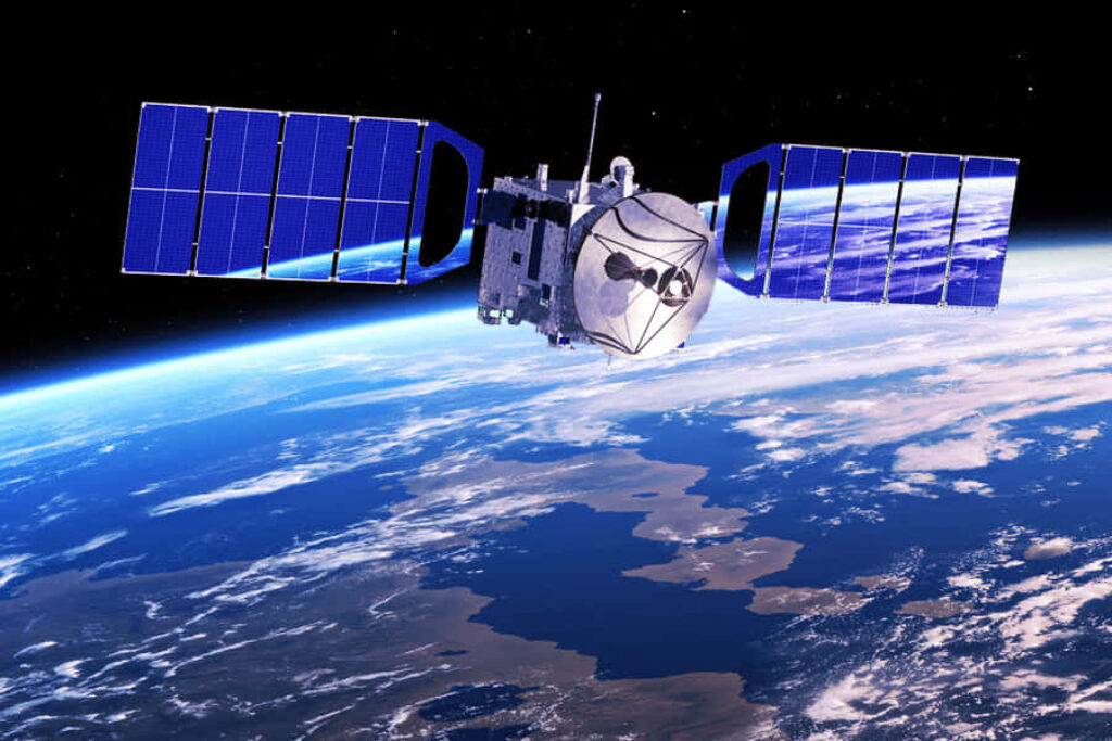 High-Res Satellite Wallpaper: Earth from Space with Solar Panels