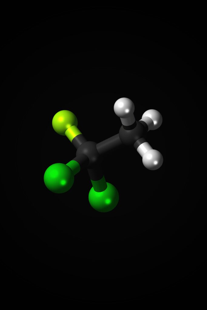 High-Res 3D Molecular Model Wallpaper of Chlorofluorocarbons