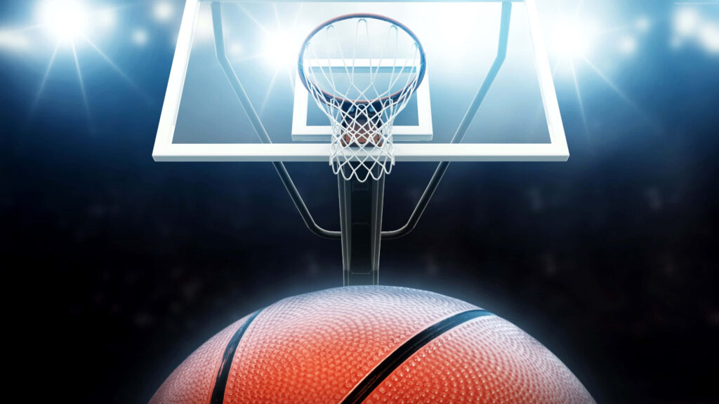 4K Basketball Wallpaper: Dynamic Hoop Under Stadium Lights