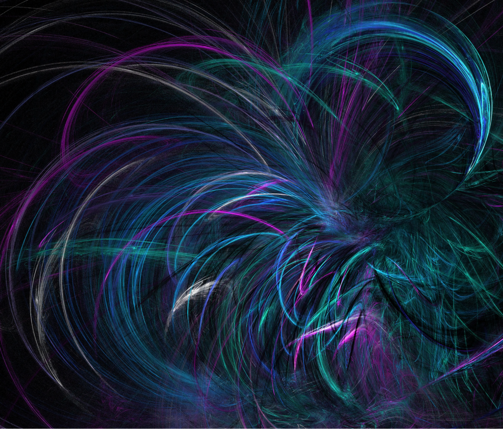 Abstract Fractal Wallpaper: Dark Violet, Blue & Green Design Background
