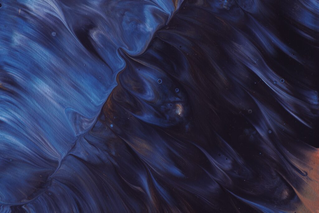 High-Res Abstract Liquid Paint Wallpaper | Deep Blue Marbling Design
