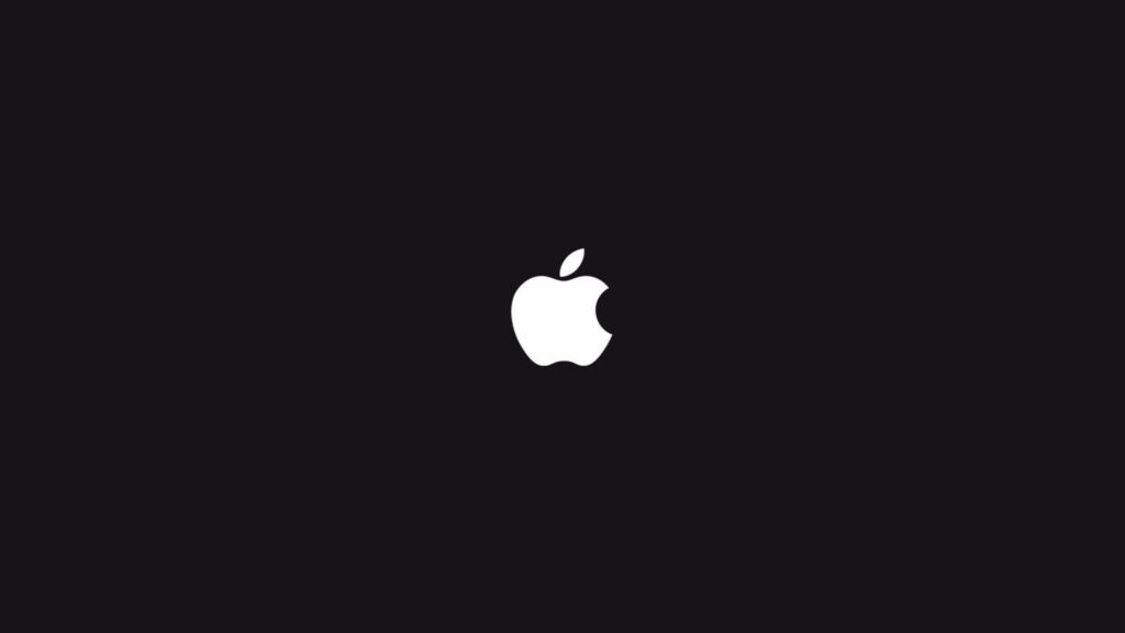 High-Resolution Apple Logo Wallpaper on Dark Background