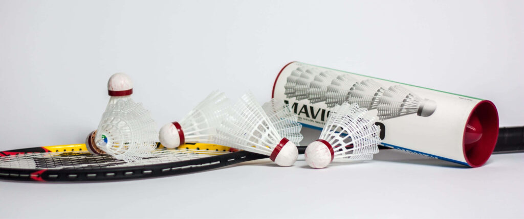 Badminton and Shuttlecock on White Background Wallpaper