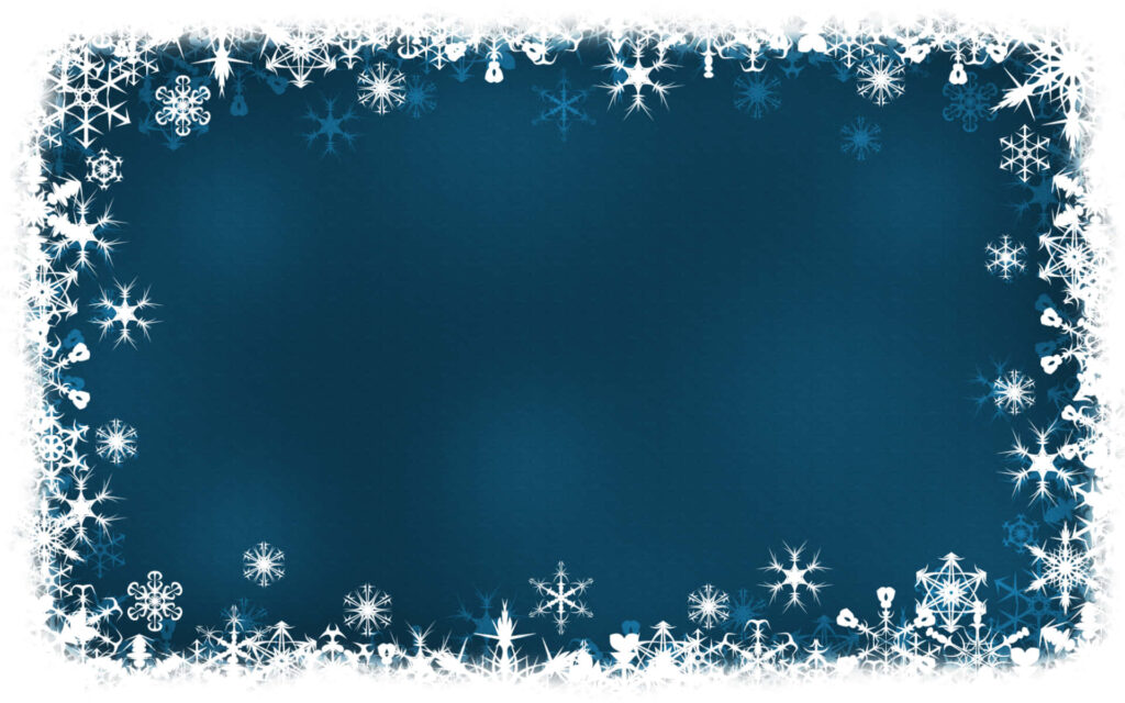 High-Resolution Christmas Wallpaper: Blue Snowflakes & Festive Stars