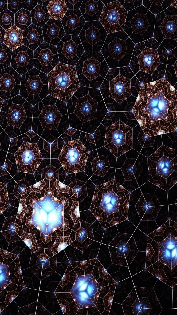 High-Res Fractal Wallpaper: Captivating Interconnected Shapes Background