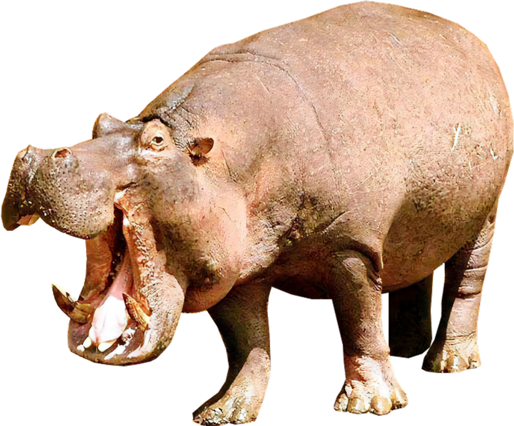 High-Resolution Hippopotamus Wallpaper with Transparent Background