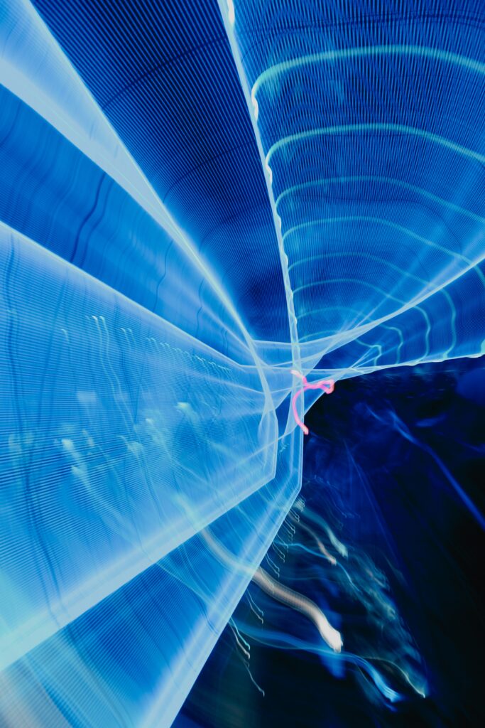 Abstract Neon Blue Stripes Wallpaper - Futuristic 3840x5760 Background
