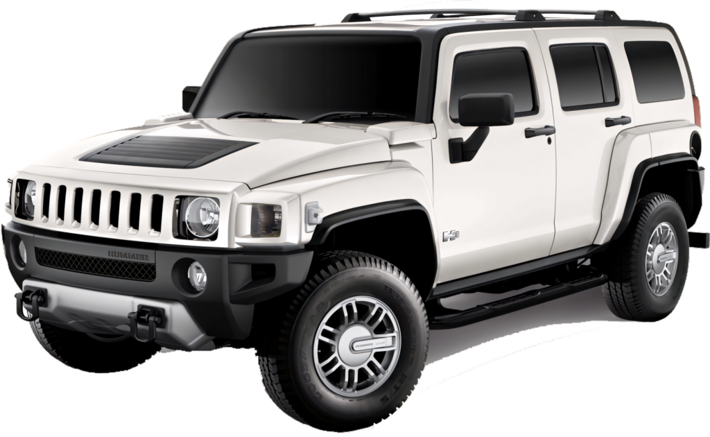 Sleek White Hummer H3 SUV Wallpaper - High-Res PNG Background