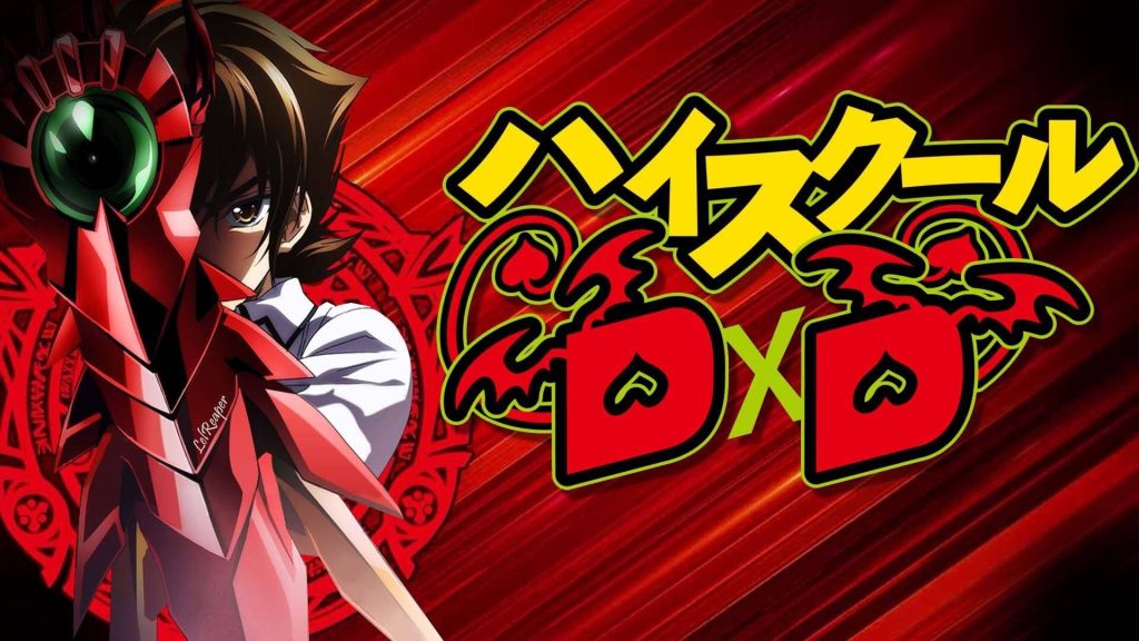 High School DxD wallpaper Issei Hyoudou with red Boosted Gear gauntlet on crimson background
