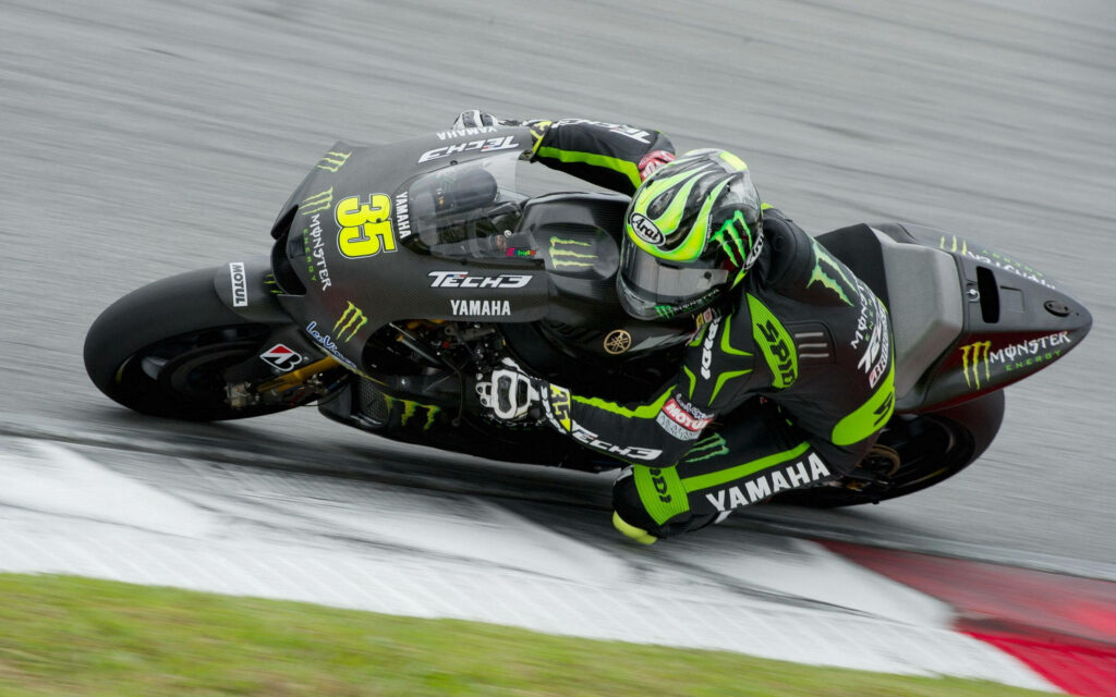 High-Speed Motorcycle Racing Wallpaper - Yamaha & Monster Design