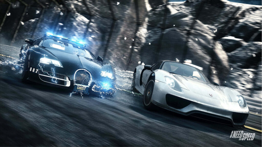 Thrilling Need for Speed Wallpaper: Porsche vs. Police Car Chase