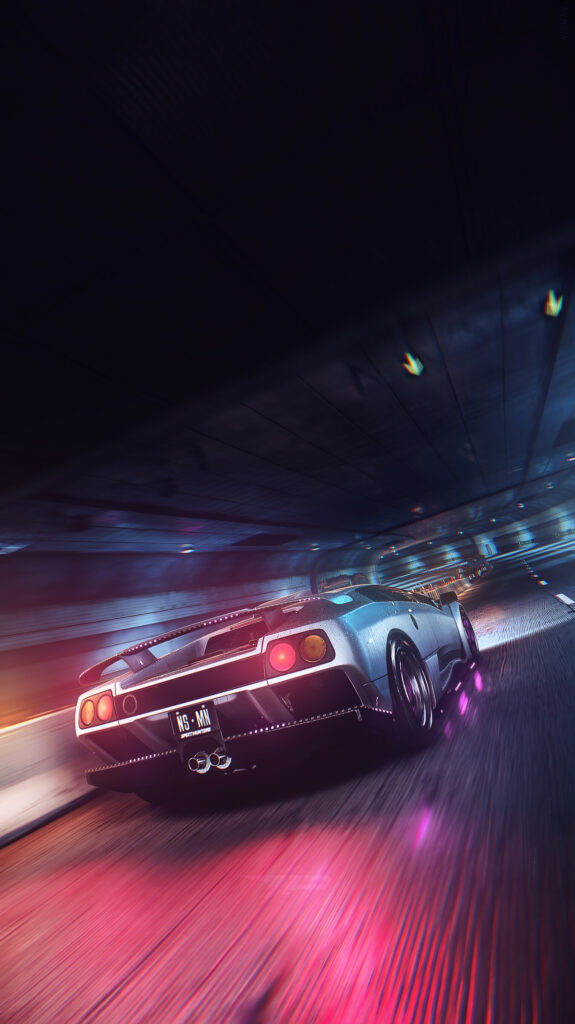 Thrilling Sports Car Wallpaper: Speed & Excitement in a Tunnel