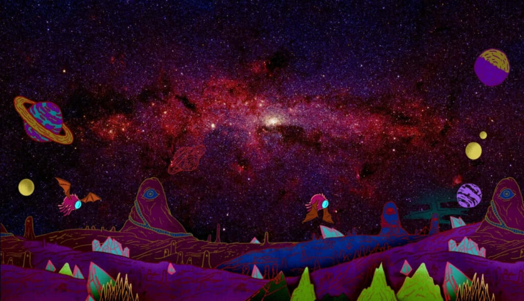 Dimension-Hopping Duo: Rick and Morty Laptop Background Wallpaper
