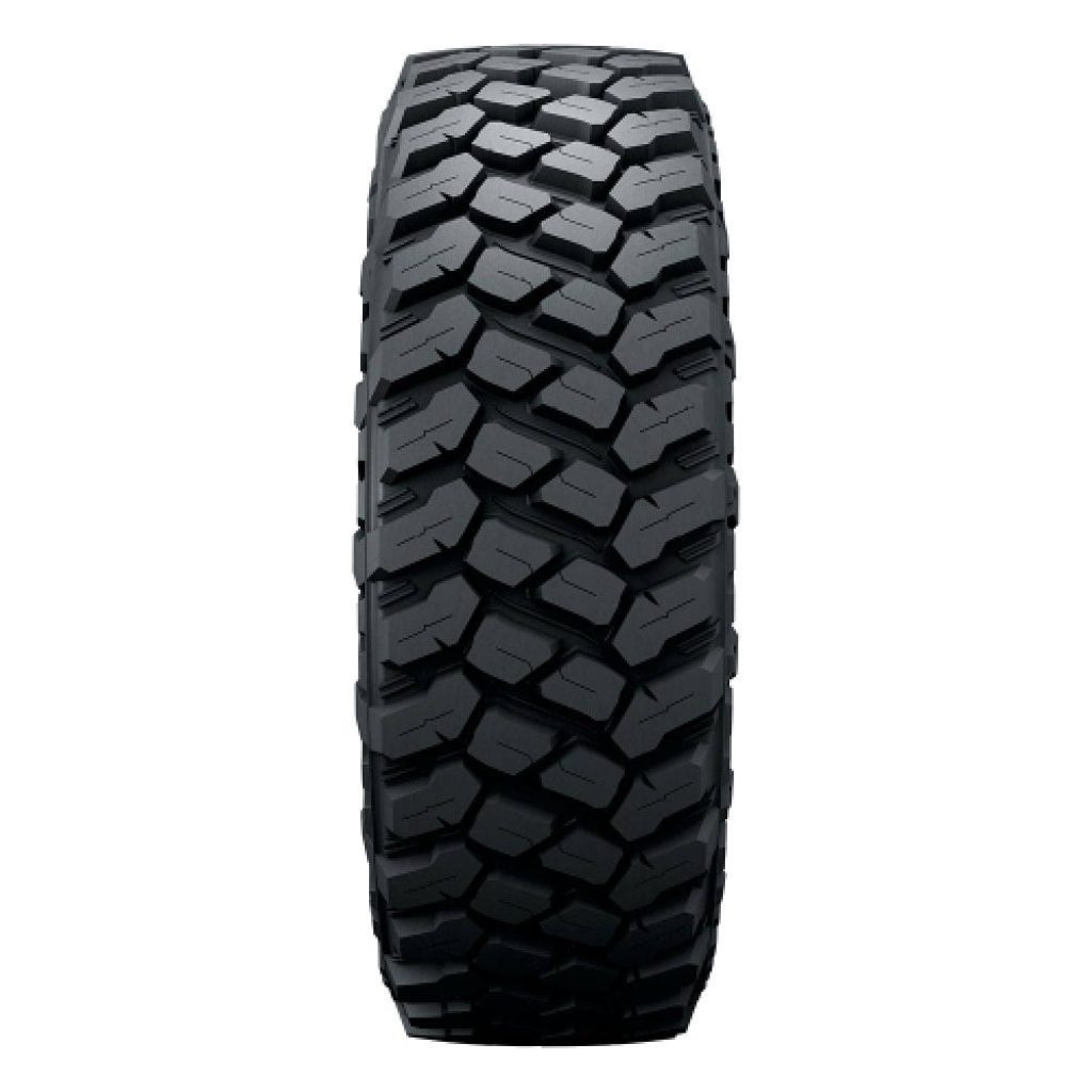 High-resolution CGI off-road mud-terrain tire with chunky tread on white background for enthusiasts Wallpaper
