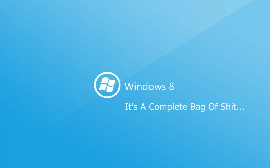 A Hilarious Encounter with Windows 8: Microsoft's Blue Masterpiece - A Funny QHD Wallpaper Background