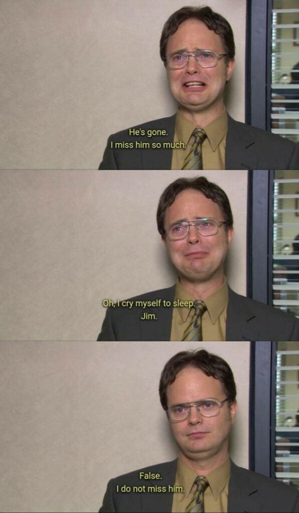 Humorous Dwight Schrute iPhone Wallpaper: Iconic False Moment